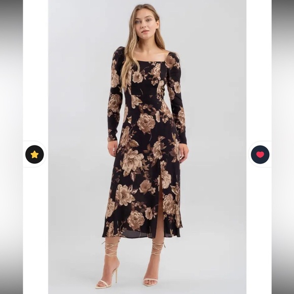 VICI Black and Brown Floral Dress - Picture 1 of 5